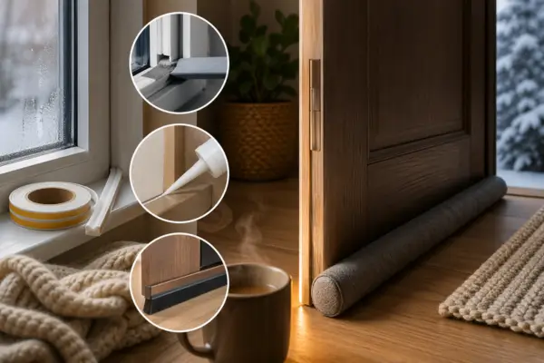 Vedação térmica em porta e janela com soluções DIY para bloquear entrada de ar frio